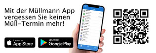 Logo Müllmann App mit QR-Code